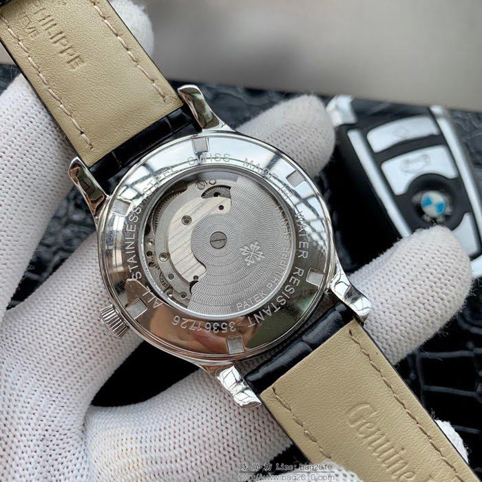 百達翡麗PATEK PHILPPE 進口8217機芯 小牛皮錶帶 進口藍寶石水晶玻璃 男士腕表  wssb4595